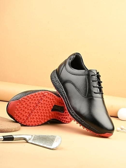 HITCARO Men Proffessional Leather Golf Shoes | Lace-Up | Phylon Sole |Waterproof | Comfortable | Breathable | Sports Shoes view 2