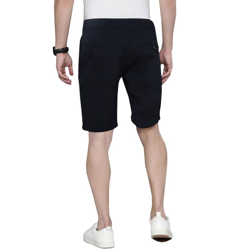 Cotton Black Solid Shorts view 5