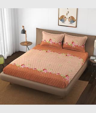 Apala Microfiber Double Bedsheet ( Brown )