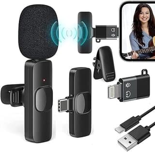 K8 Wireless Microphone for Android & iPhone, Plug and Play Lavalier Collar Mic with Noise Reduction for YouTube, Vlogging, Reels, Live Streaming & Video Recording