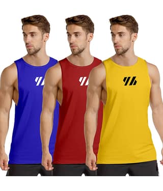 FTX Pack of 3 Polyester Gym Vest For Men ( Red )