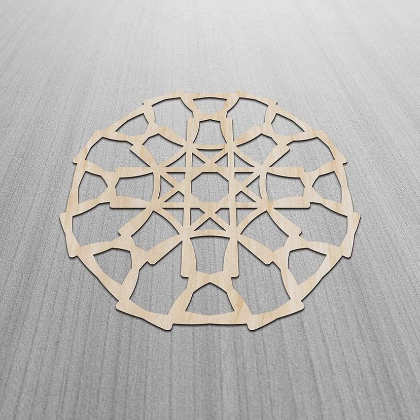 Haoser Mandala Wooden Wall Art, Whirl Look Lattice Abstarct Geometric, Birch Wood Plywood Rustic Wall Art Accent for Hallway Bedroom Living Room Cafes and Offices (Mandala Design-28_30CM) view 2