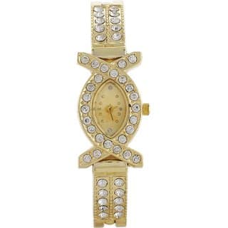 American Oval Dial Golden Metal Strap Women Quartz Watch