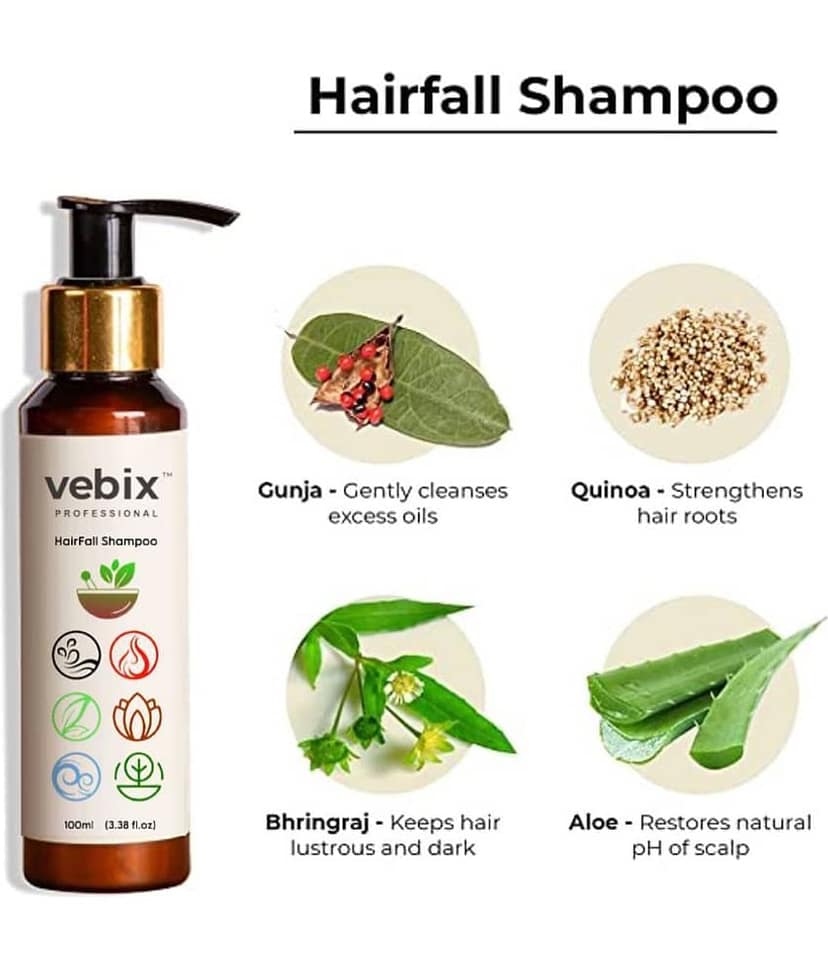 Vebix Professional Customised HairCare Set - 4 Ayurvedic Products Kit -For All Hair- Anti HairFall Oil Neem + Lotus AntiHairfall Shampoo + Face Glowing Serum & Hair Growth Serum view 2