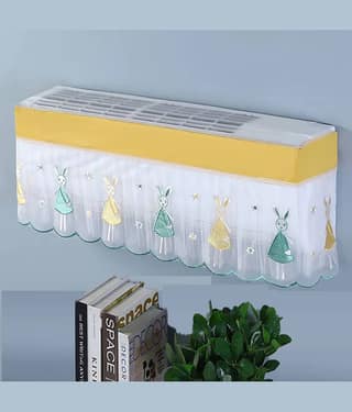 Sahaj Creation Single Poly-Cotton Yellow AC Cover for 1.5 Ton Split AC