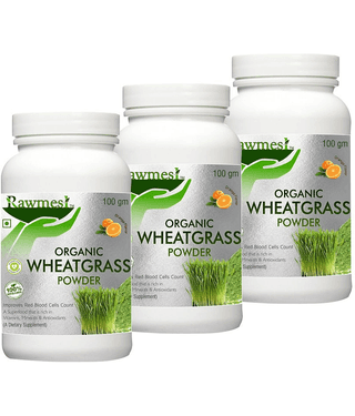 rawmest Wheatgrass powder improves Red blood cells, 300 gm Multivitamins Powder