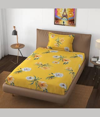 HIDECOR Microfiber Single Bedsheet ( Yellow )