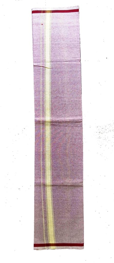 SRINIVASA FABRICS 100% Cotton Dhoti Red Striped view 3
