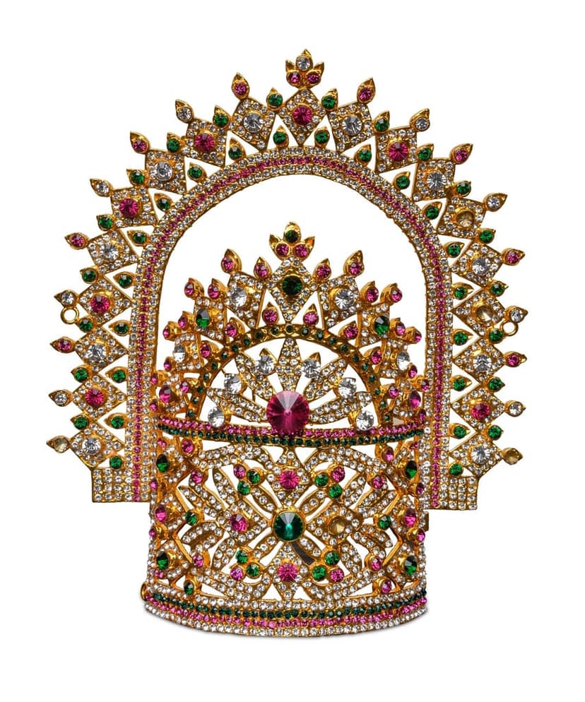 Indian Traditional Gold Plated Temple Jewellery Headpiece Maang Tikka for godness view 2