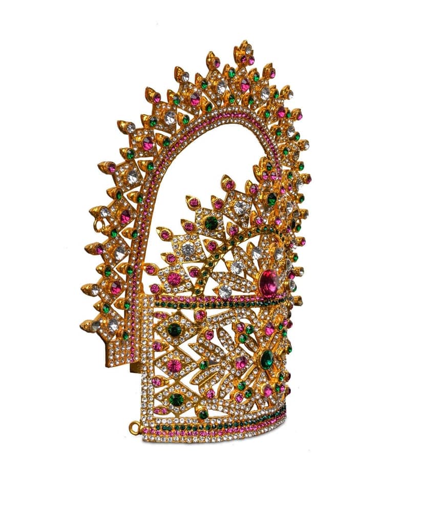 Indian Traditional Gold Plated Temple Jewellery Headpiece Maang Tikka for godness view 3