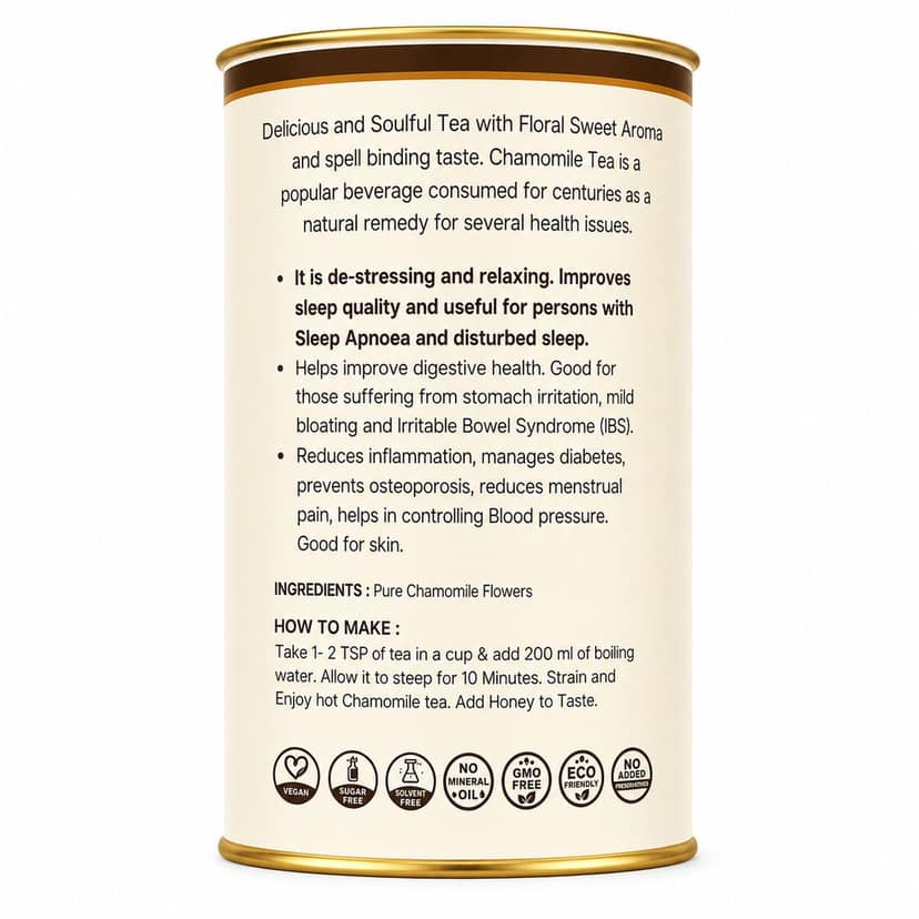 Chamomile Tea 50gm | 100% Pure Chamomile Flowers | Supports Sleep, Relaxation & Digestion | Helps soothe the stomach view 3