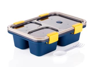 Tokyo Lunch Box 3 Compartment Plastic Lunch Box, Tiffin Box for Boys, Girls, School & Office Men (1000 ml) (Multicolour) by Ruhi Import Store