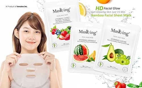 MasKing Bamboo Facial Sheet Mask of Pink Rose & Lotus for Skin Purifying Ideal for Women & Men, 20ml each (Pack of 5) view 8