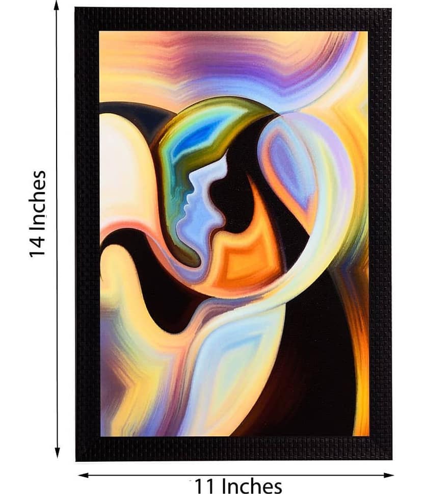 eCraftIndia Multicoloured Abstract Image Framed Wall Painting view 2