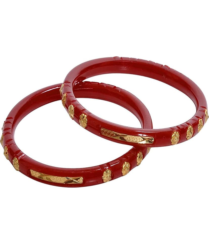 Bovzen Red Bangle Set ( Pack of 1 ) view 2