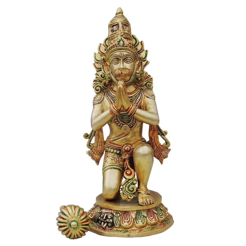 Brass Hanuman Ji Murti Idol - Home Temple Showpiece, Height : 12.5 Inch (BSMAS1424 H) view 2