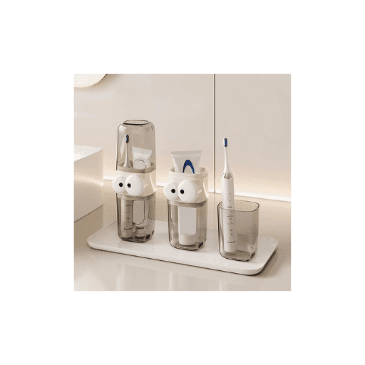 Transparent Toothbrush Holder with Storage Container