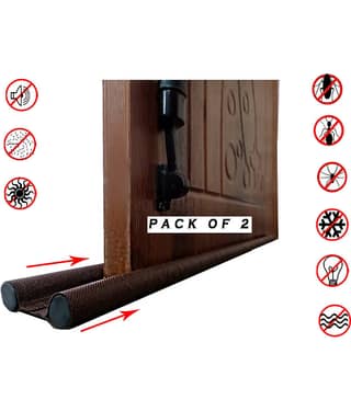 KKM Door Seal Guard (Pack of 2) Gap Filler for Door Bottom Seal Strip | Door Stoppers | Door Seal | Door Closers | Sound Proof | Reduce Dust | Pest Protector | Water Proof Brown, 36 inch