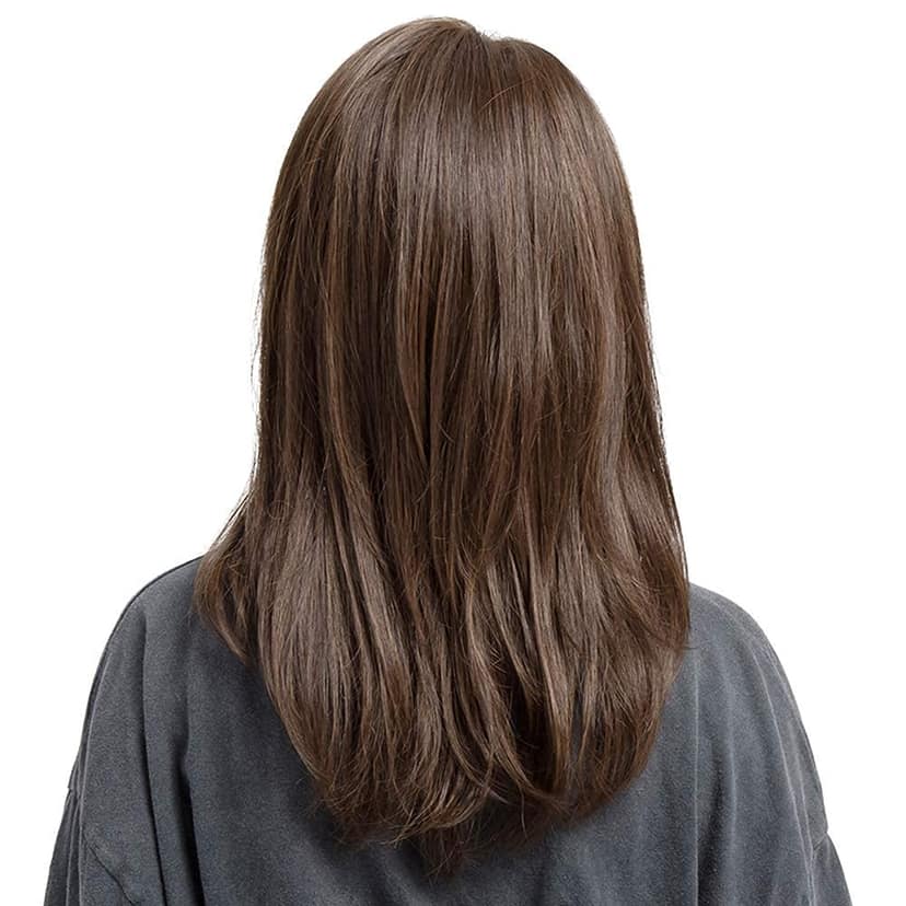 Akashkrishna Hair Wig For Women Light Weight Wig Brown Comfortable Full Head Hair Wig Fashion Women Synthetic Hair Cosplay Long Wig With Bangs Natural Brown view 3
