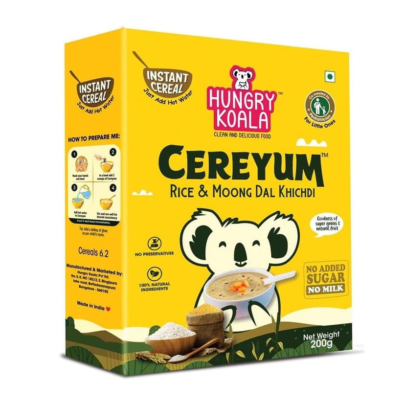 Hungry Koala Rice & Moong dal Khichdi, Instant Cereal |Travel Friendly | 200 Grams