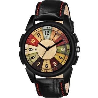HRV Men's Round Dial Black Strap Analog Watch