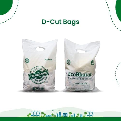Biodegradable and Compostable D-cut Carry Bags|12x16(60pieces)|Shooping Bags, Carry Bags, Grocery Bags|