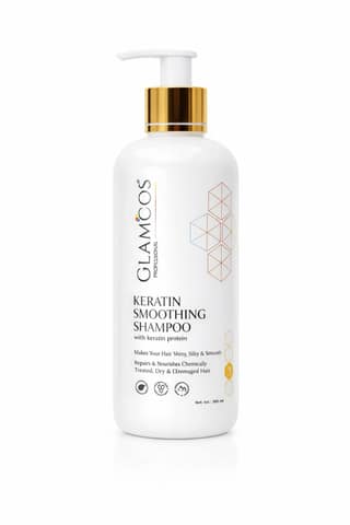 Glamcos Keratin Smoothing Shampoo with Keratin Protein | Salon Cleanse for Chemically Treated, Dry & Damaged Hair | Restores Strength, Smoothness & Shine – 300 ml
