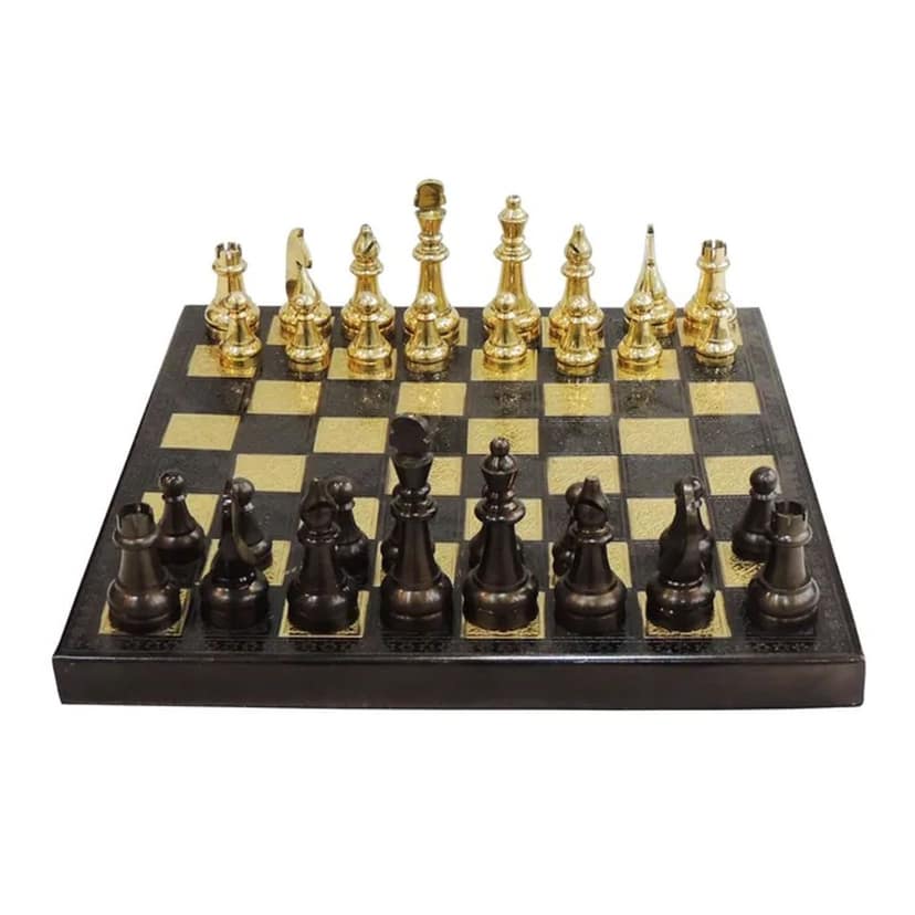 Brass Chess Set | Handmade Luxury Board Game Showpiece, Height : 1 Inch (ZMAS571 C) view 2