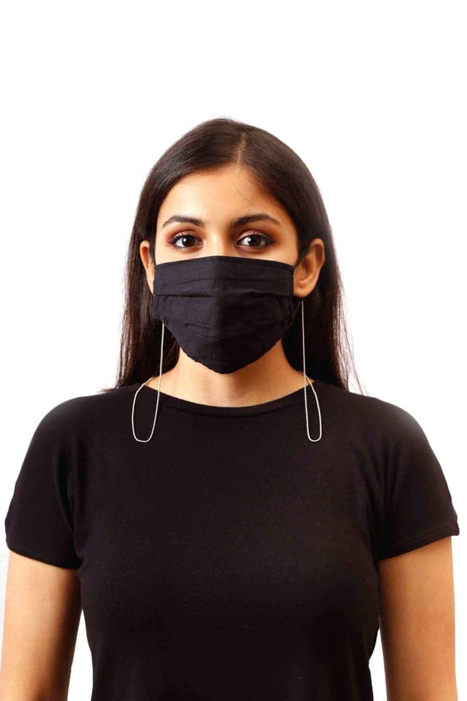 925 Silver Beaded Mask Chain (Unisex) view 2