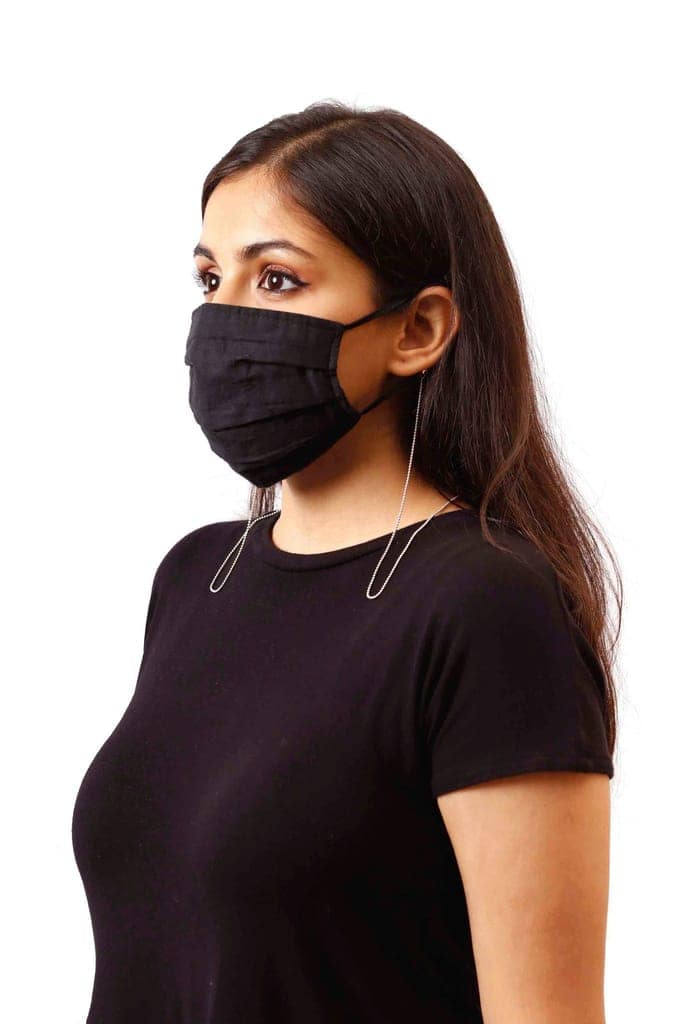 925 Silver Beaded Mask Chain (Unisex) view 4
