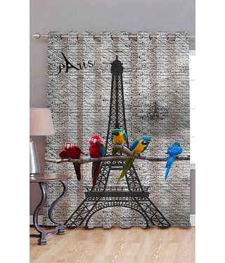 Home Style Single Long Door Eyelet Polyester Curtains Multi Color