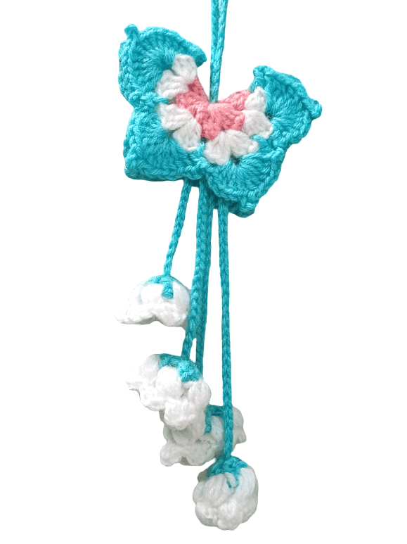 Handmade Crochet Butterfly Charm / Key Chain view 3