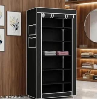 Mahakaal E-commerce Black 6 shelves Multipurpose Shoe rack / Cloth rack