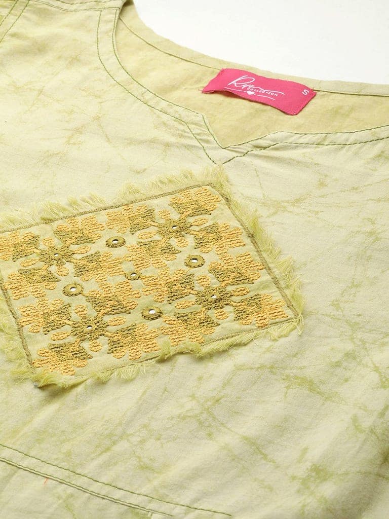Geometric Printed Thread Work A-Line Kurta view 5