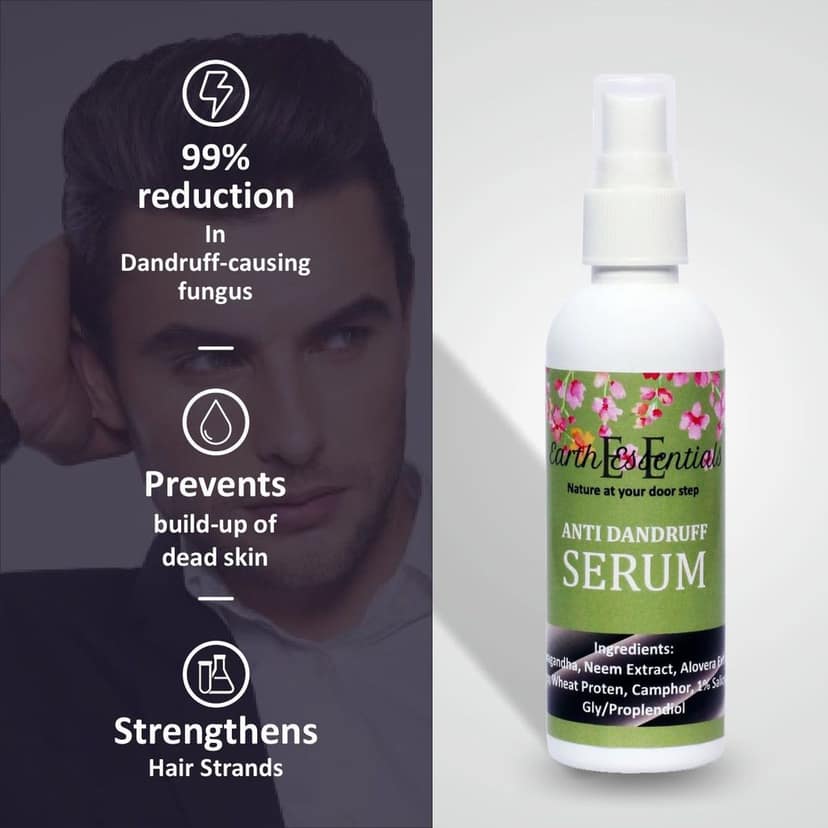 Anti Dandruff Serum is formulated to bring long-term relief to dry, flaky scalps. Ashwagandha and Neem tree ingredients help to maintain Scalp view 5