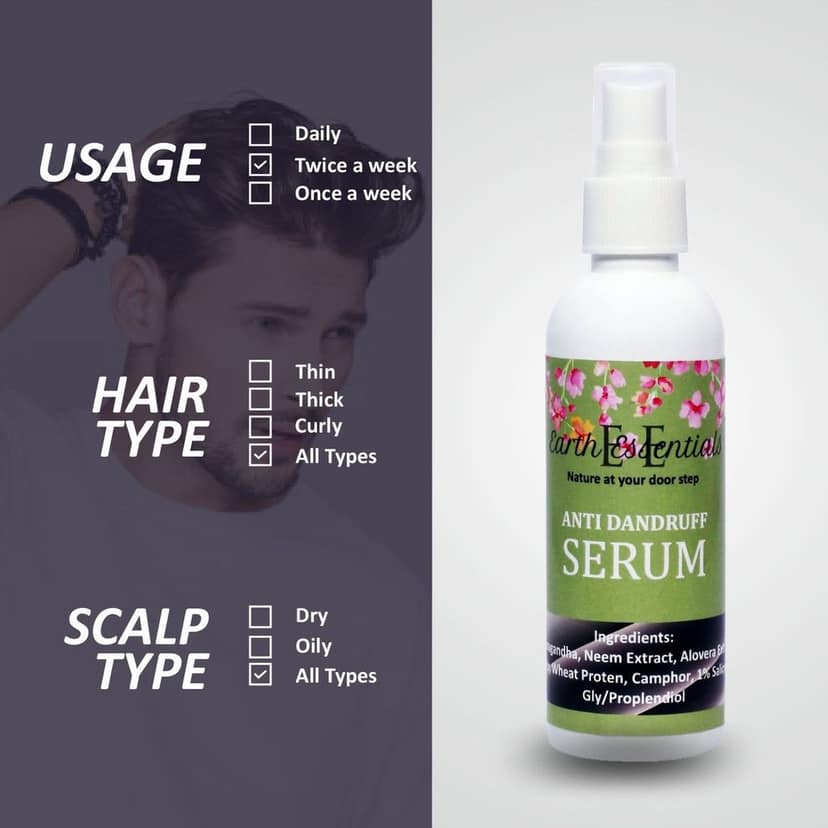Anti Dandruff Serum is formulated to bring long-term relief to dry, flaky scalps. Ashwagandha and Neem tree ingredients help to maintain Scalp view 7