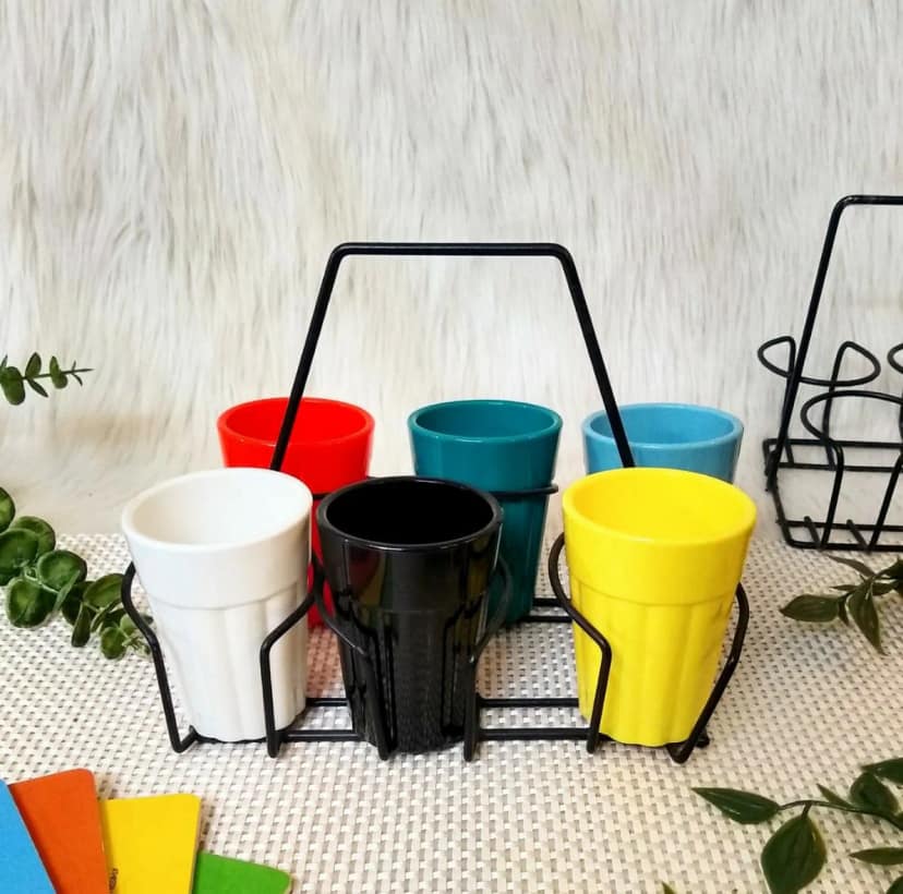 Stallion Barware Multicolour Cutting Chai Set Of 6