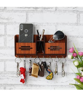 JaipurCrafts Brown Wood Key Holder - Pack of 1