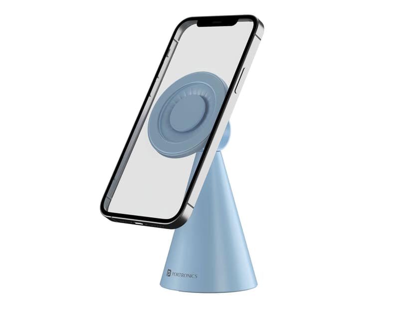 Portronics Mogun 5 Strong Magnetism, 360 Degree Rotation, Sturdy Build, Tailored for Mag safe - Blue