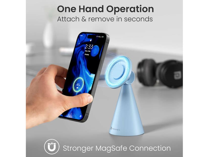 Portronics Mogun 5 Strong Magnetism, 360 Degree Rotation, Sturdy Build, Tailored for Mag safe - Blue view 2