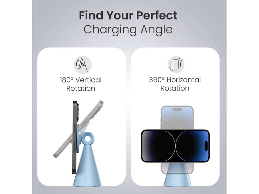Portronics Mogun 5 Strong Magnetism, 360 Degree Rotation, Sturdy Build, Tailored for Mag safe - Blue view 3