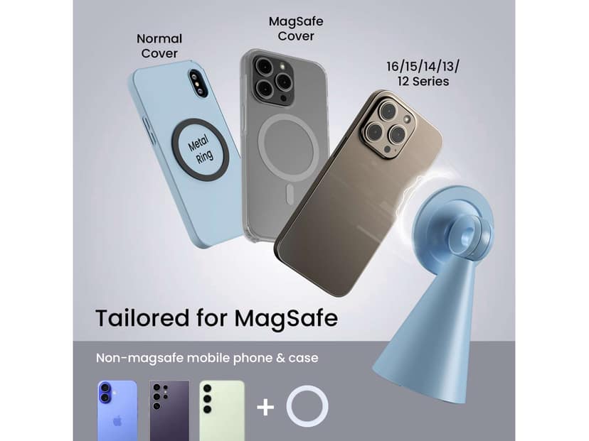Portronics Mogun 5 Strong Magnetism, 360 Degree Rotation, Sturdy Build, Tailored for Mag safe - Blue view 4