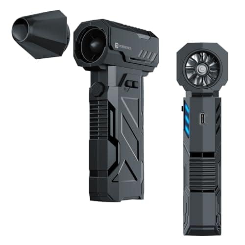 Portronics Tornado, Mini Handheld High Speed Air Duster, Rechargeable Type-C, for Cleaning Computers, Cars, Backyard and Home Appliances, Cordless & Compact, Adjustable Speed, Up to 130000 RPM (Black) view 2