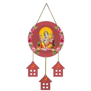 Charmor Lord Ganesha Printed Decorative Wall Hanger for Home | Office | Living Room | Gifts | Bedroom | Door Hanging | Modern Wall Art | Door Hanging (WH3604)