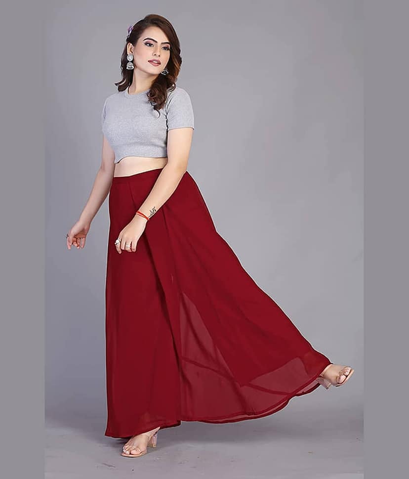 BHAGYASHRAY - Green Georgette Women's Palazzo ( Pack of 1 ) view 2