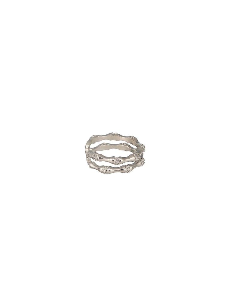 SARAF TRENDZ Anti-tarnish Silver-Plated CZ Stones-Studded Minimal Band Finger Ring view 8