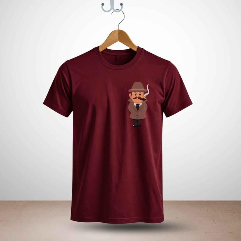 Trishoolin Dapper Detective Anime Theme T-Shirt | Design 40014MB | Cotton Regular Fit | Crew Neck / Round Neck Half Sleeve | Pack of 1
