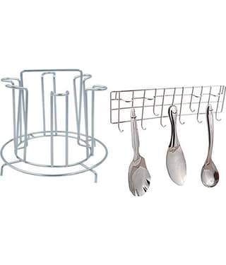 JISUN - Silver Stainless Steel Storage Racks ( Pack of 2 )
