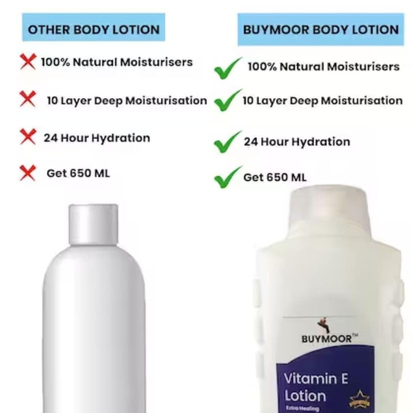 BUYMOOR Marigold and Vitamin E Deep Nourishing Skin Brightening Body Lotion Men & Women 1300 ML(Pack Of 2). view 3