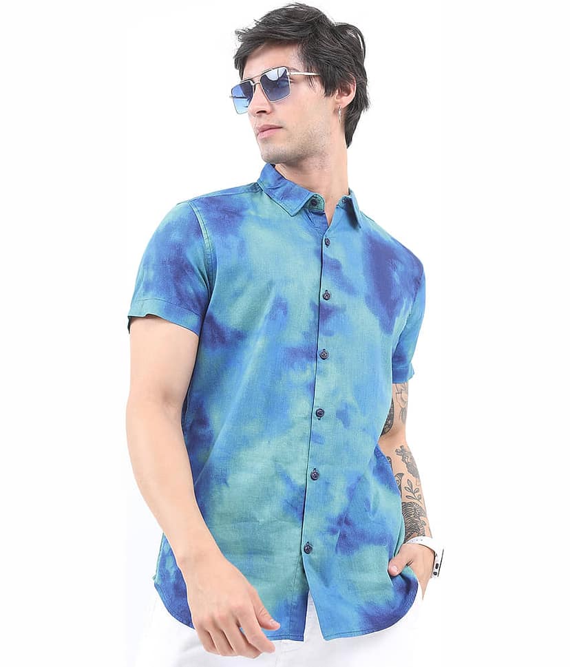 Ketch 100% Cotton Regular Fit Printed Half Sleeves Men's Casual Shirt - Pink ( Pack of 1 ) view 4